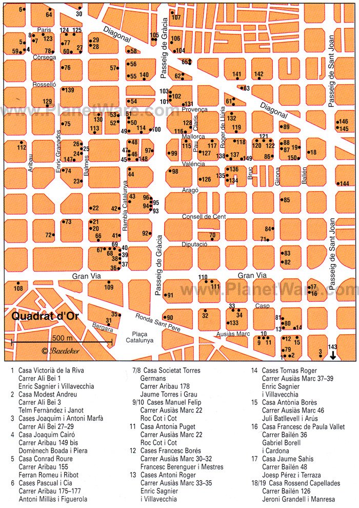 Barcelona Map With Tourist Attractions