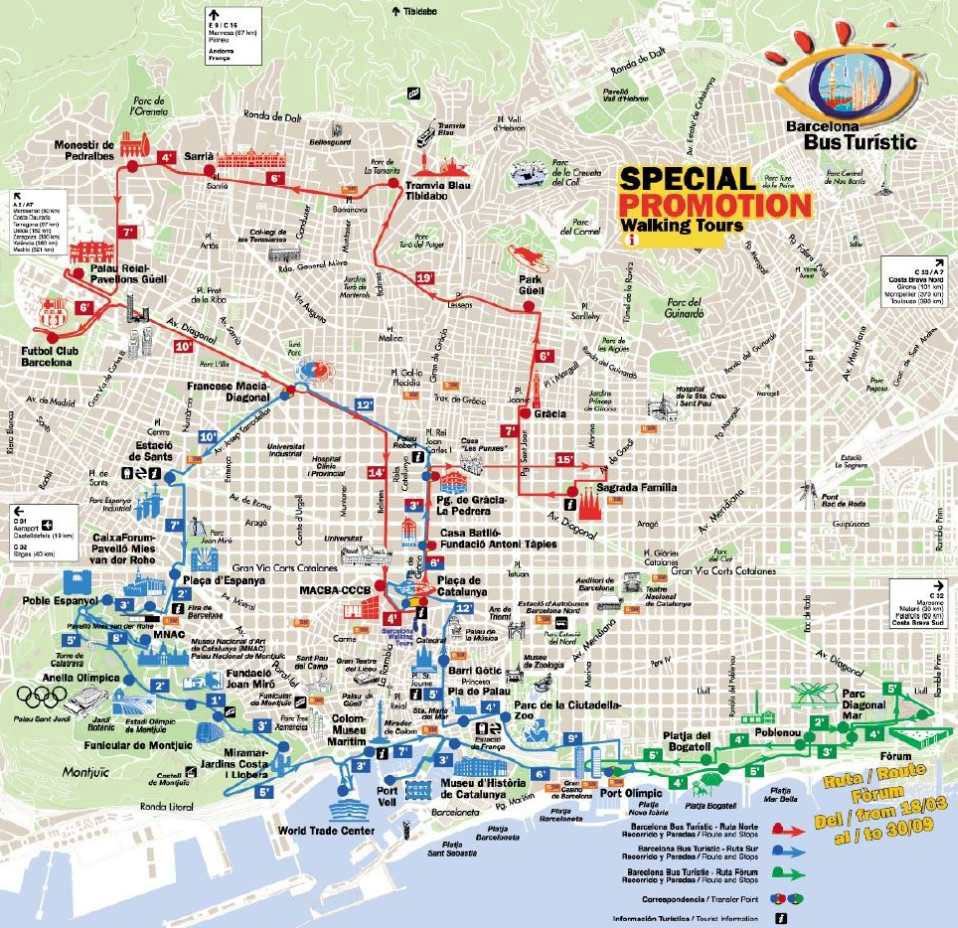 Amazing Barcelona Tour Bus Route